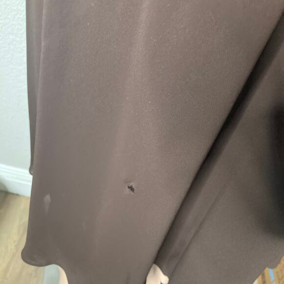 Evan Picone Swing Dress Womens 16 Chocolate Brown Chiffon Flowy Ruffles - Picture 15 of 16